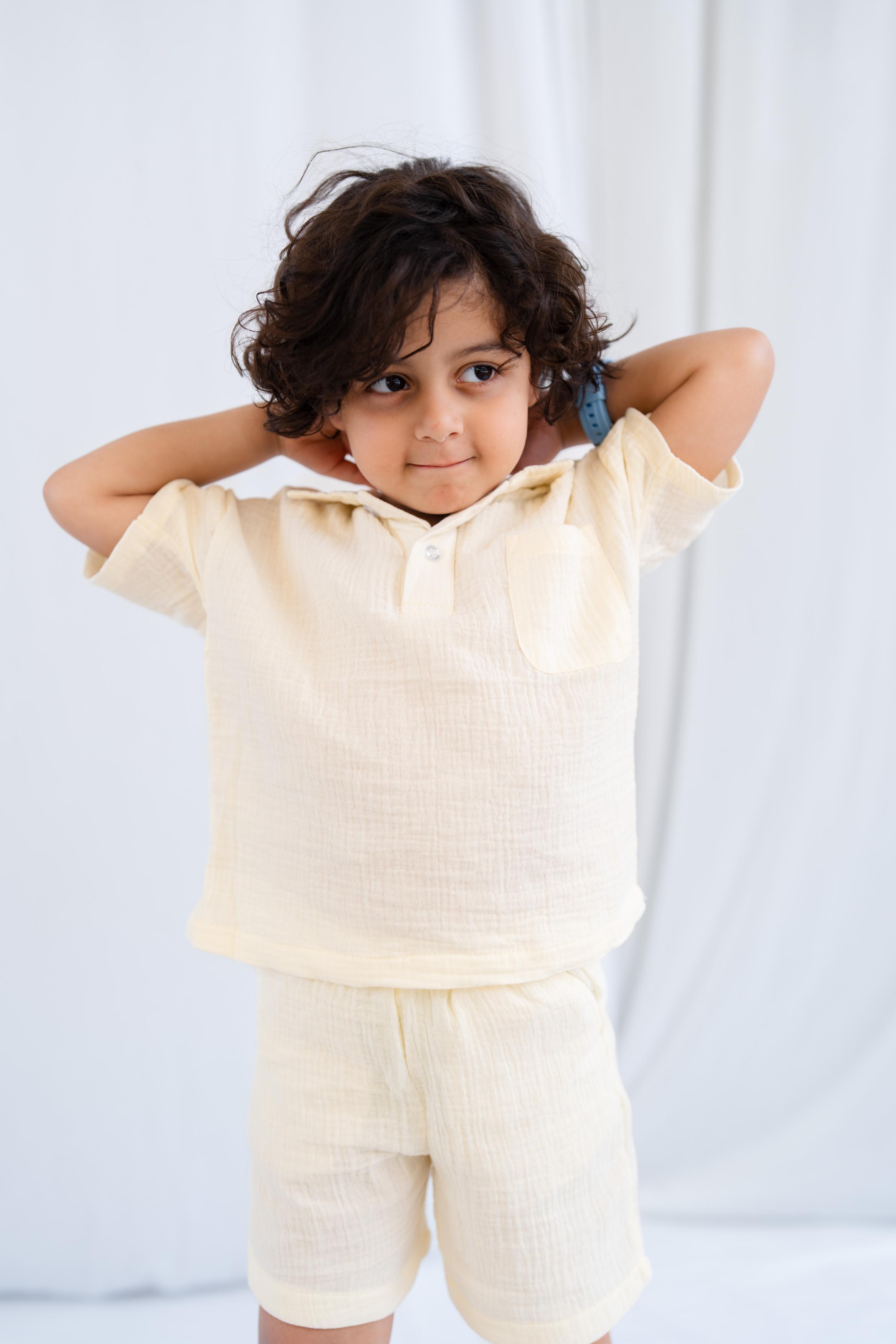 Butter yellow muslin set