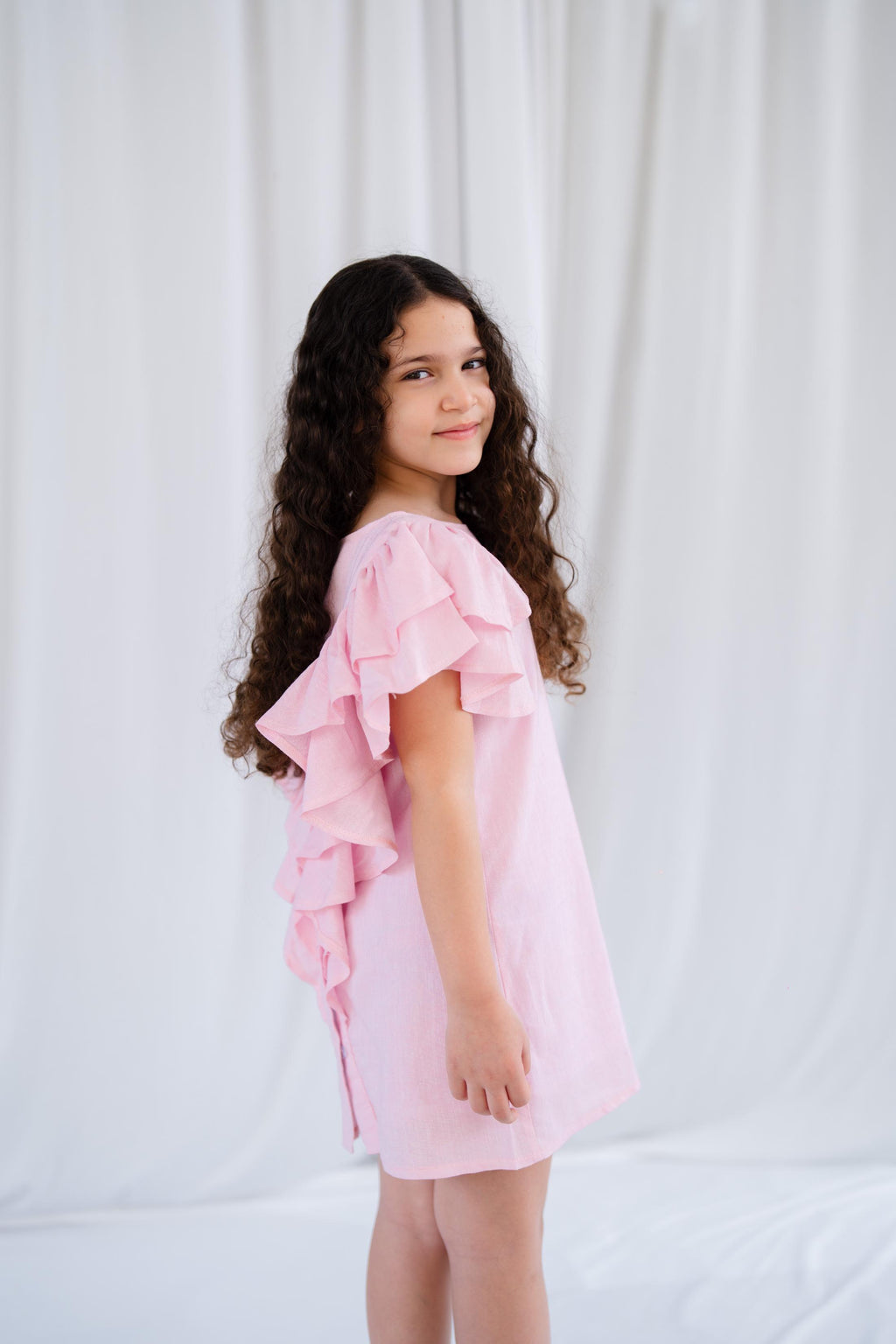 Ruffled pink dress