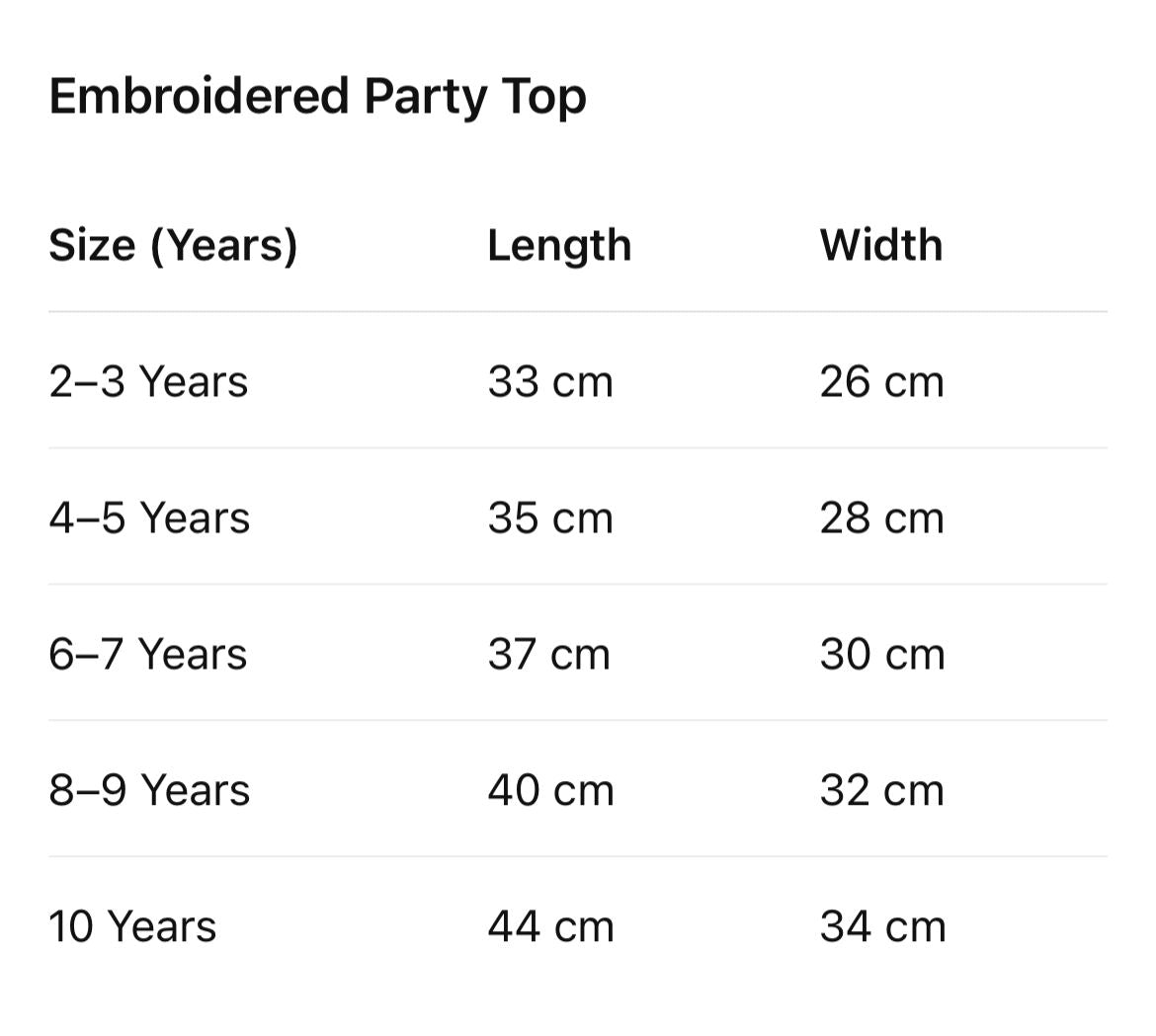 Size Chart
