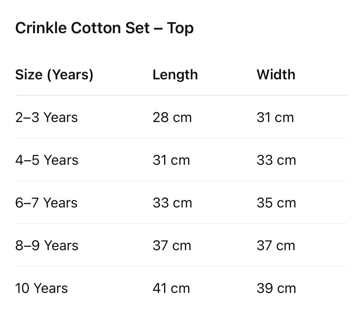 Size Chart